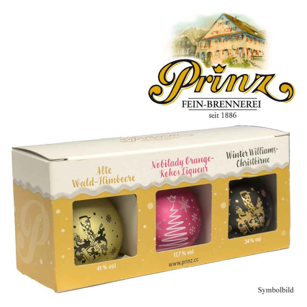 Prinz Christbaumkugel 3er Box Gold